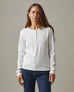 Women's Waffle Henley - White